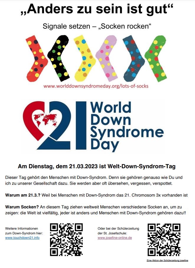 Der Welt-Down-Syndrom-Tag - Plakat erstellt von Andreas Grote - josefine